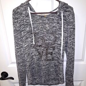 A Chance or Fate heathered gray hoodie in a ladies' size small. Pre-loved